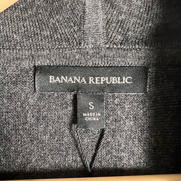 Banana Republic Charcoal Gray Men’s Knit Pullover Hoodie Sweater Size Small - Picture 4 of 9
